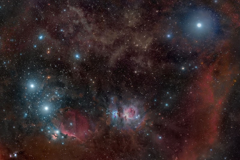 A view of deep space showing the star Puanga (also known as Rigel)