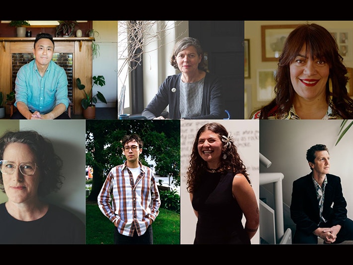 Nick Ascroft, Tusiata Avia, Jenny Bornholdt, Kate Camp, Mauatua Fa'ara-Reynolds, Jackson McCarthy, and Chris Tse. Photos supplied A composite of seven profile photos.