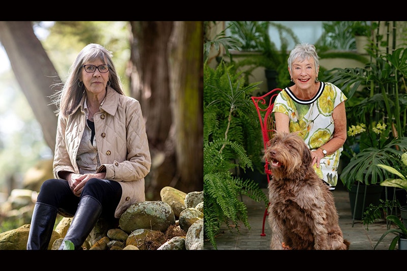 Left: Abby Letteri, photo by Russel Kleyn. Right: Marty Smith, photo by Florence Charvin A splite image of two women looking at the camera.