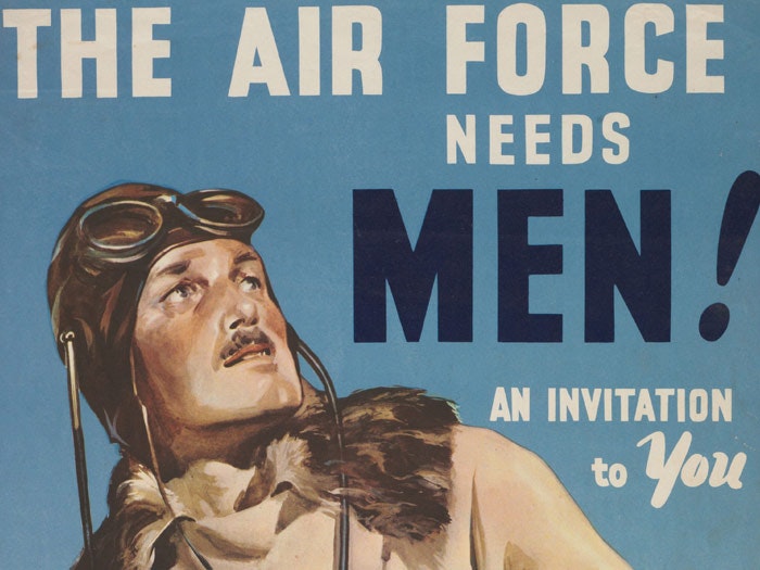 Poster, ’The Air Force Needs Men!’, Early 1941, Wellington, by Claude Wade, Wilson & Horton Ltd. Gift of Mr C H Andrews, 1967. Te Papa (GH014039) Poster, ’The Air Force Needs Men!’, Early 1941, Wellington, by Claude Wade, Wilson & Horton Ltd. Gift of Mr C H Andrews, 1967. Te Papa (GH014039)
