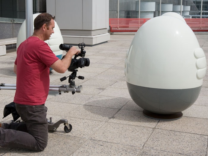 Filming at the Oddooki exhibition. Photograph by Julie-Ann Larsen. Oddooki, 2008, Auckland, by Seung Yul Oh. Purchased 2009. Te Papa (2009-0025-1/1 to 5) Filming at the Oddooki exhibition. Photograph by Julie-Ann Larsen. Oddooki, 2008, Auckland, by Seung Yul Oh. Purchased 2009. Te Papa (2009-0025-1/1 to 5)