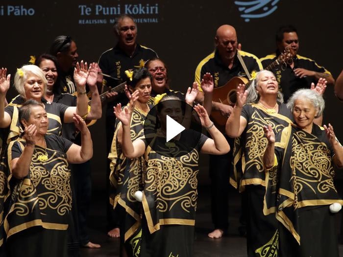 Te Puru o Tamaki performing at the Kaumātua Kapa Haka, 2016. 2016. Photo by Jean-Claude Stahl © Te Papa Te Puru o Tamaki performing at the Kaumātua Kapa Haka
