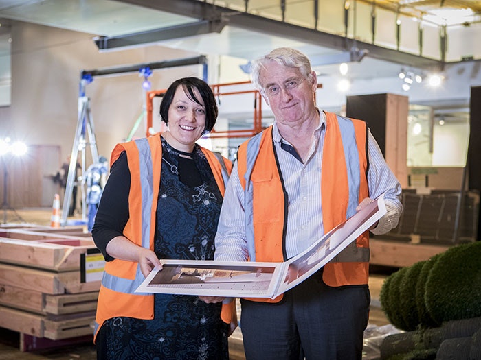 Te Papa Head of Art Charlotte Davy and Construction Manager Don Gillies. Photograph by Mike O’Neill art-renewal-charlotte-davy-don-gillies-700x525.jpg