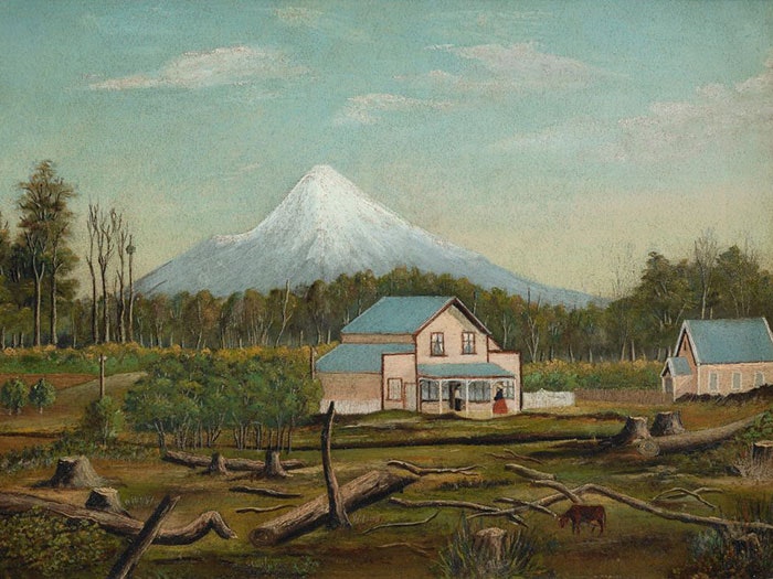 Messenger Sisters, Landscape with settlers, about 1857, oil on board. Te Papa (1999-0003-1) ma_i121064_tepapa_landscape-with-settlers_preview-700.jpg