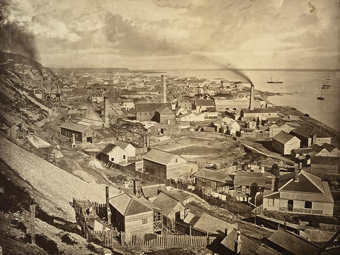 Grahamstown, 1870, Thames, by Daniel Mundy, maker unknown. Te Papa (O.031055) Photograph of Grahamstown