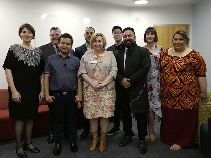 Some of Te Papa’s Mahuki team with Hon Dr Megan Woods, Minister of Research, Science and Innovation. Photograph by Michelle Kan. Te Papa Some of Te Papa’s Mahuki team with Hon Dr Megan Woods, Minister of Research, Science and Innovation