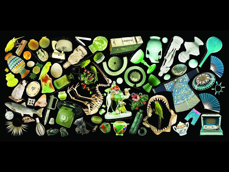 Kerry Ann Lee, Knowledge on a beam of starlight (panel 2), 2014, found images and questions, vinyl, commissioned 2014; Aug 2014 =""