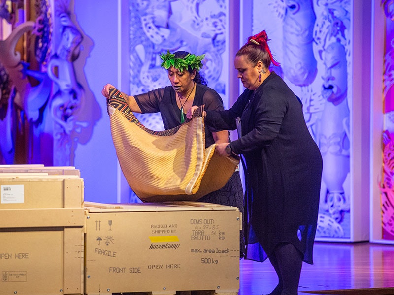 Repatriation ceremony at Te Papa, 2019. Photo by Jeff McEwan. Te Papa