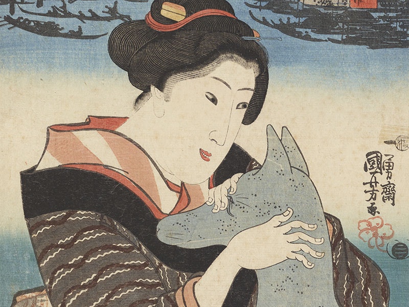 Yokkaichi, from the series Yomairi hakkei (Eight views of night visiting), about 1844, by Utagawa Kuniyoshi. Te Papa (2016-0008-36)