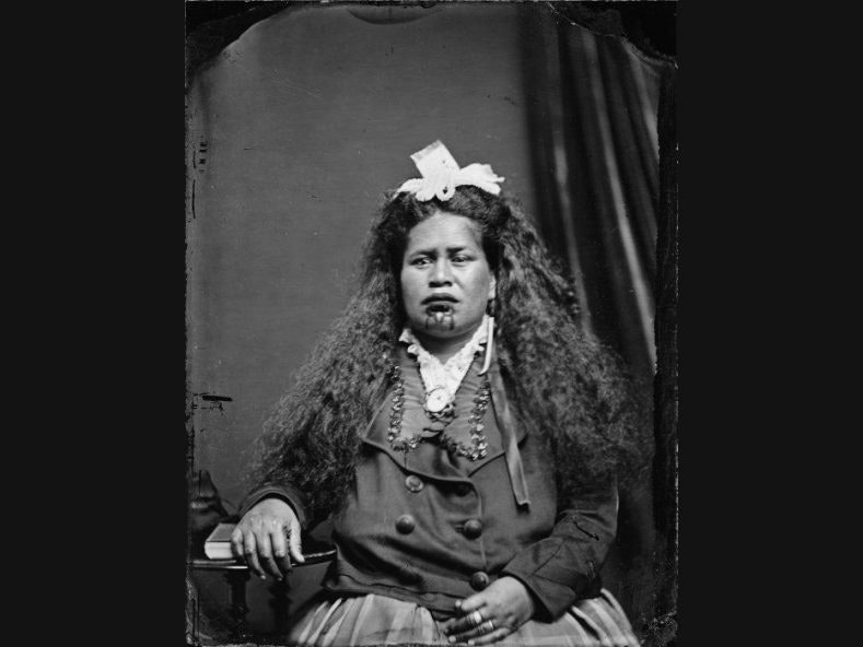 Carte de visite portrait of Ākenehi, wife of Henare Tomoana, taken, probably in the 1870s, by Samuel Carnell of Napier. Courtesy of the Alexander Turnbull Library. /records/22846073 =""