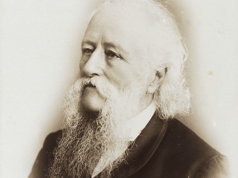 William Colenso, about 1880, maker unknown. Purchased 1916. Te Papa (O.012380) Head and shoulders portrait of William Colenso