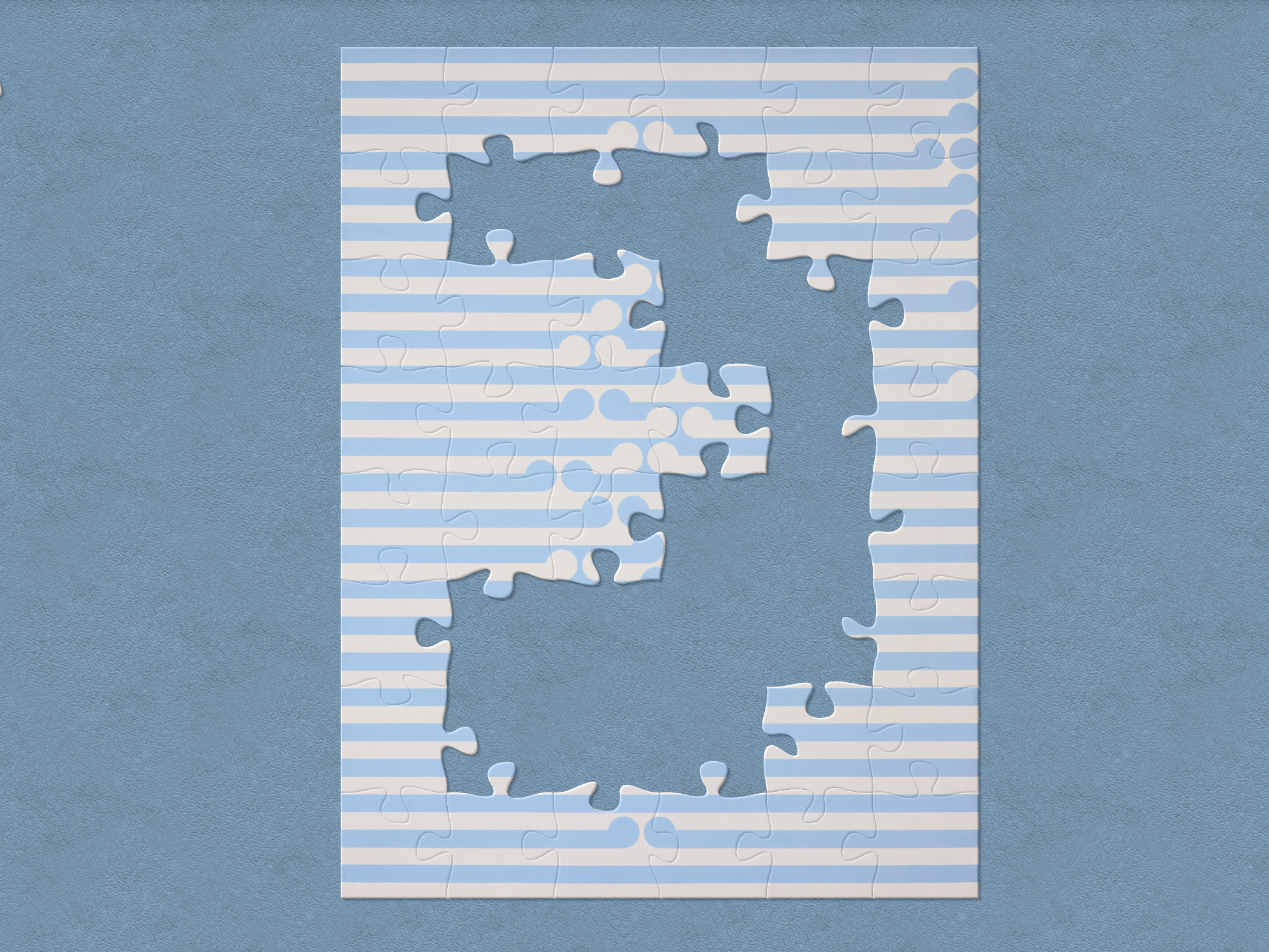 Gordon Walters, Makaro, 1969, acrylic and PVA paint on canvas. CC BY-NC-ND 4.0. Te Papa (1970-0021-1) Painting depicting a series of blue and white horizontal lines with Māori motifs