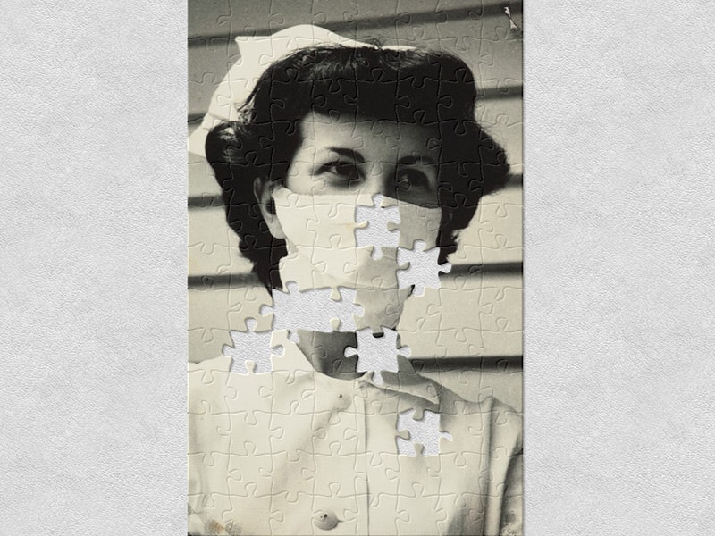 Nurse, Whangarei Hospital, 1953, Whangarei, by Eric Lee-Johnson. Purchased 1997 with New Zealand Lottery Grants Board funds. © Te Papa. CC BY-NC-ND 4.0. Te Papa (O.006782/01) A woman wearing a nurse's cap and a mask