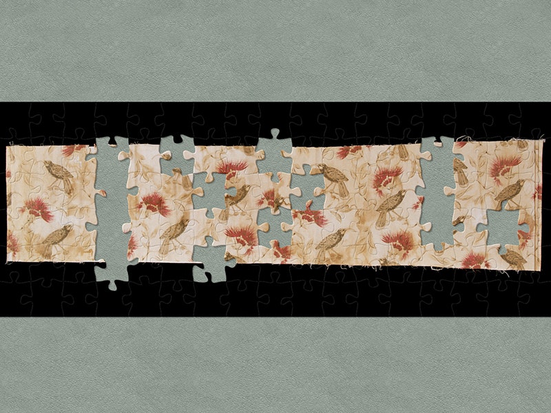 A picture of a jigsaw with pieces missing on a green background A picture of a jigsaw with pieces missing on a green background