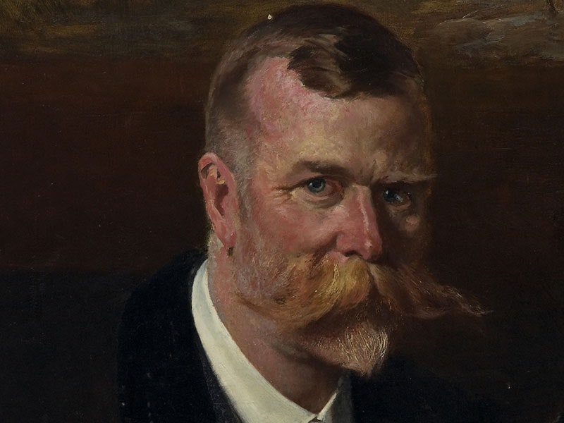 Petrus van der Velden, Dr Gray Hassell, about 1906, oil on canvas. Gift of Mrs Gray Hassell, 1951 (1951‑0001‑1) Oil painting of a man with a large moustache