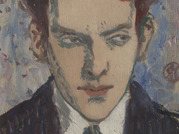 Raymond McIntyre, Edward McKnight Kauffer, about 1915, oil on panel. Gift of the estate of C Millan Thompson to mark the occasion of the retirement of the director, SB Maclennan, 1968. Te Papa (1968-0002-22)