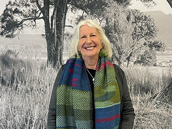 Anne Salmond, 2021. Photo by Natalie Robertson A photo of a woman with white shoulder-length hair. She is smiling at the camera.