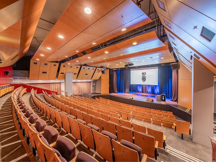 Te Papa Venues, 2024. Photo by The Way Home. Te Papa (273342) A large theatre viewing the stage from the auditorium on the right of the stage.