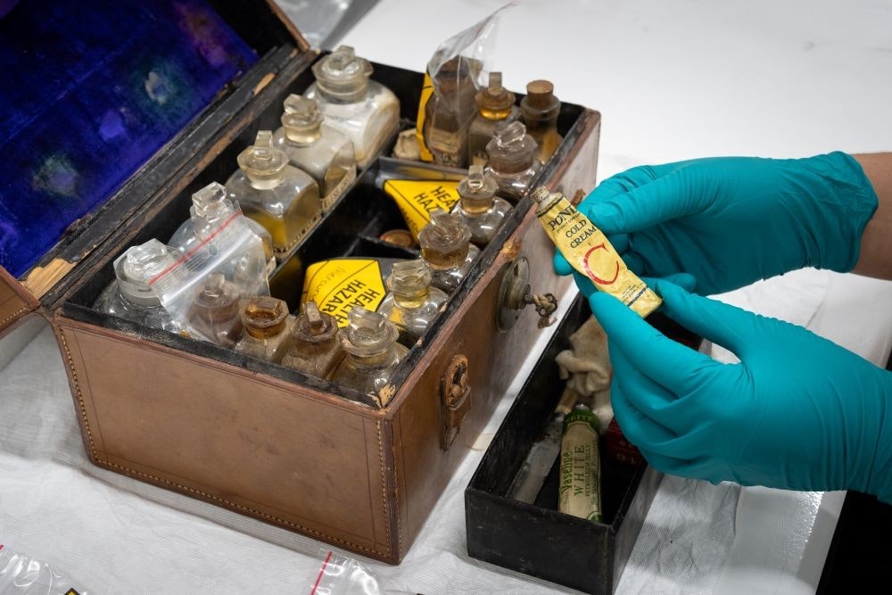 Identifying hazards within a medicine chest in the Canterbury Museum collection